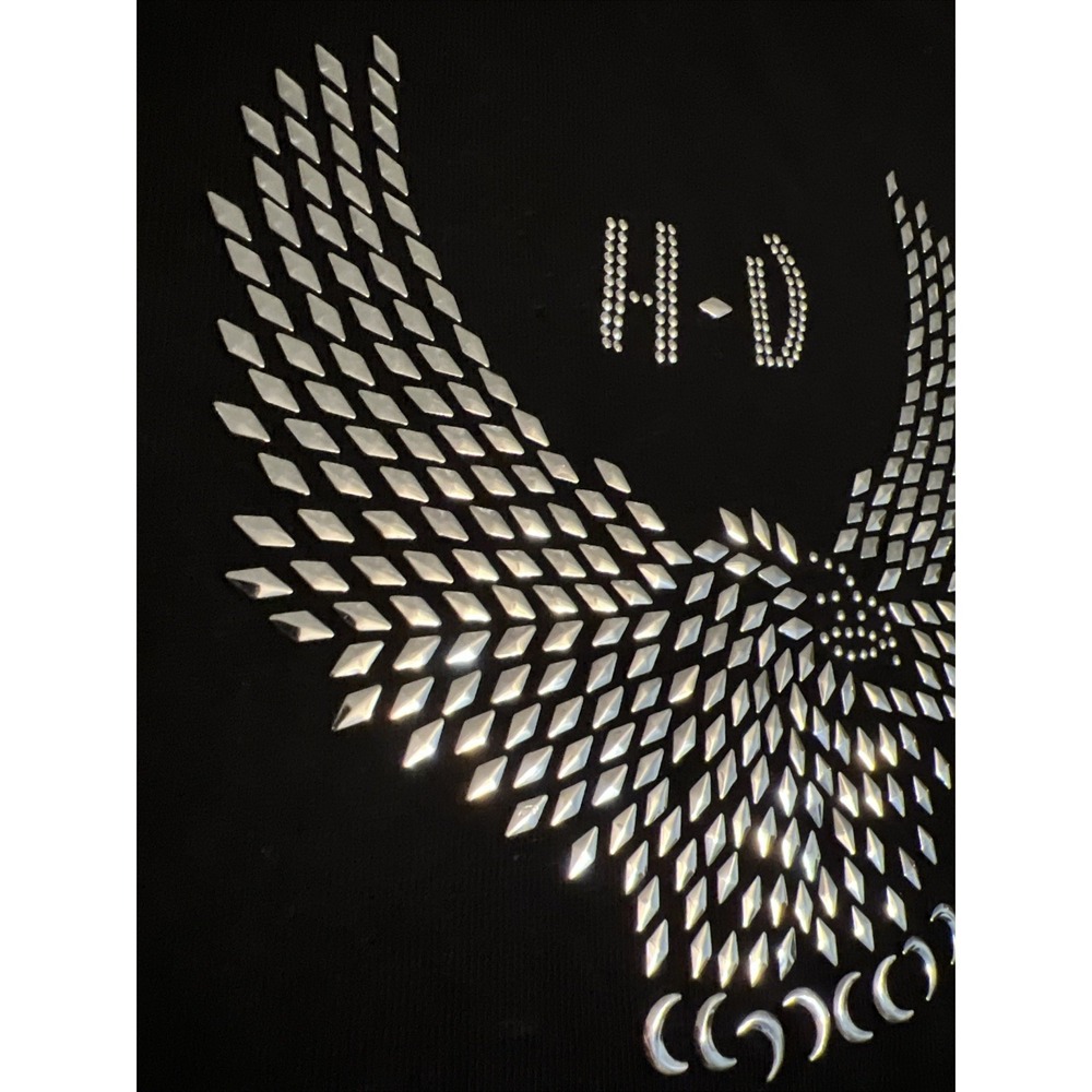 Vintage Harley Davidson Studded Long Sleeve T-Shirt Women's M Black - Picture 3 of 11